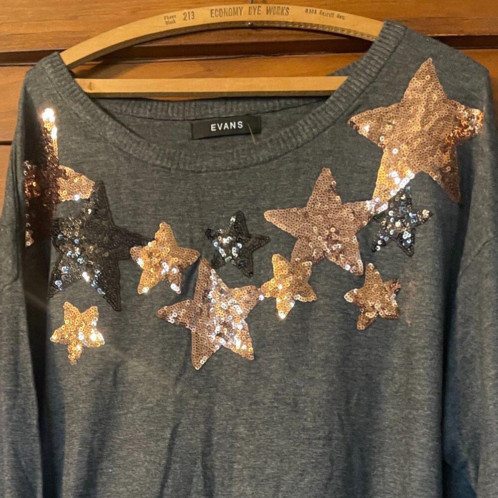 NWT Evans Holiday Sequined Tunic Sweater-Size 3XL